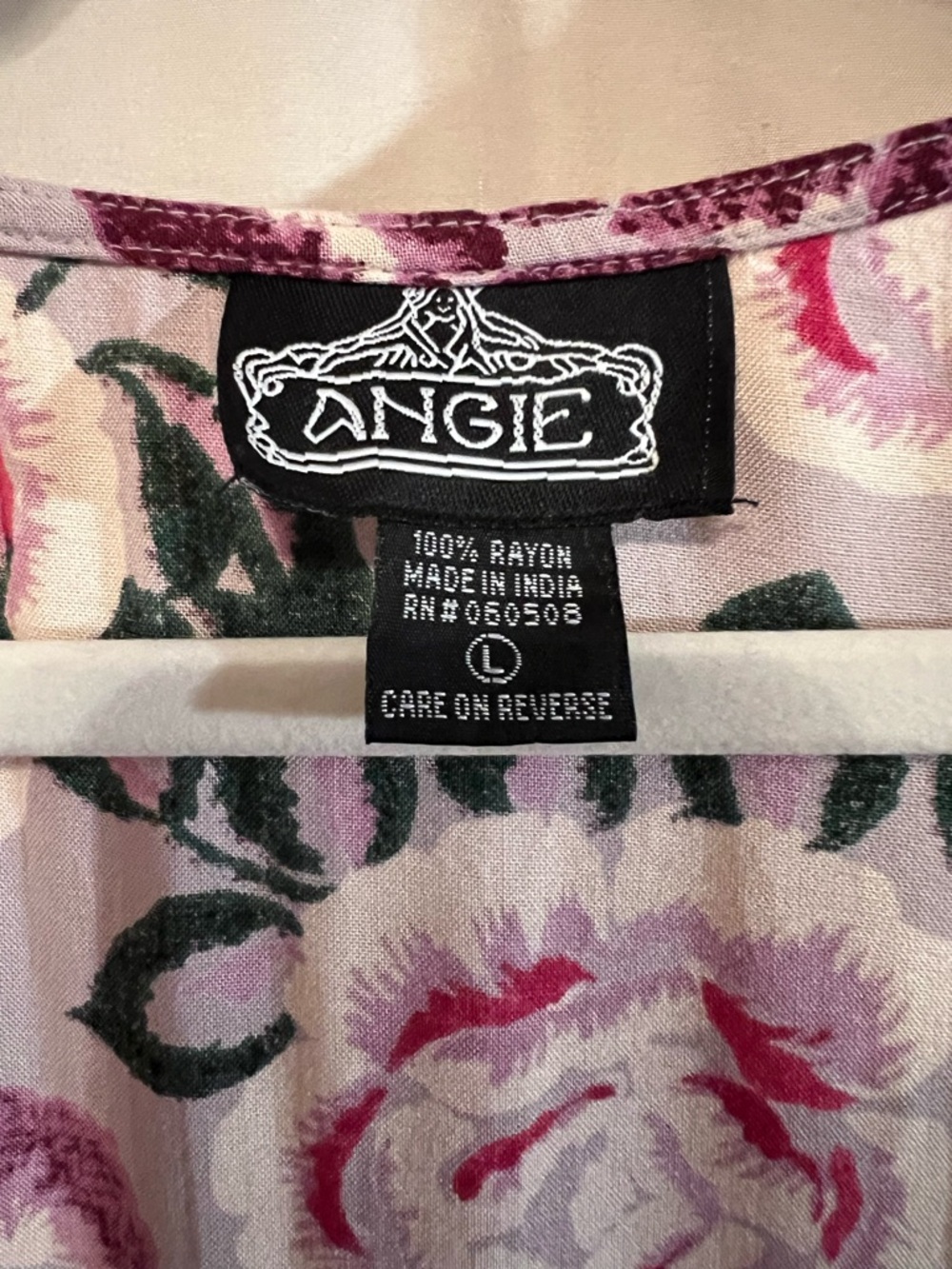 Angie Floral Paisley Kimono Cardigan in Pink, Purple, Yellow, Size L - Picture 7 of 7